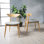 Ensemble de 2 chaises rétro en bois d'hévéa avec dossier ergonomique et coussins moelleux