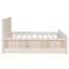 Lit plateforme double avec lit gigogne escamotable et armoire de rangement intégrée, structure en bois de pin massif, aucun sommier requis, capacité de 550 lb, structure de lit peu encombrante-129160748-129160749