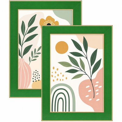 Picture Frame Green Set, Real Glass