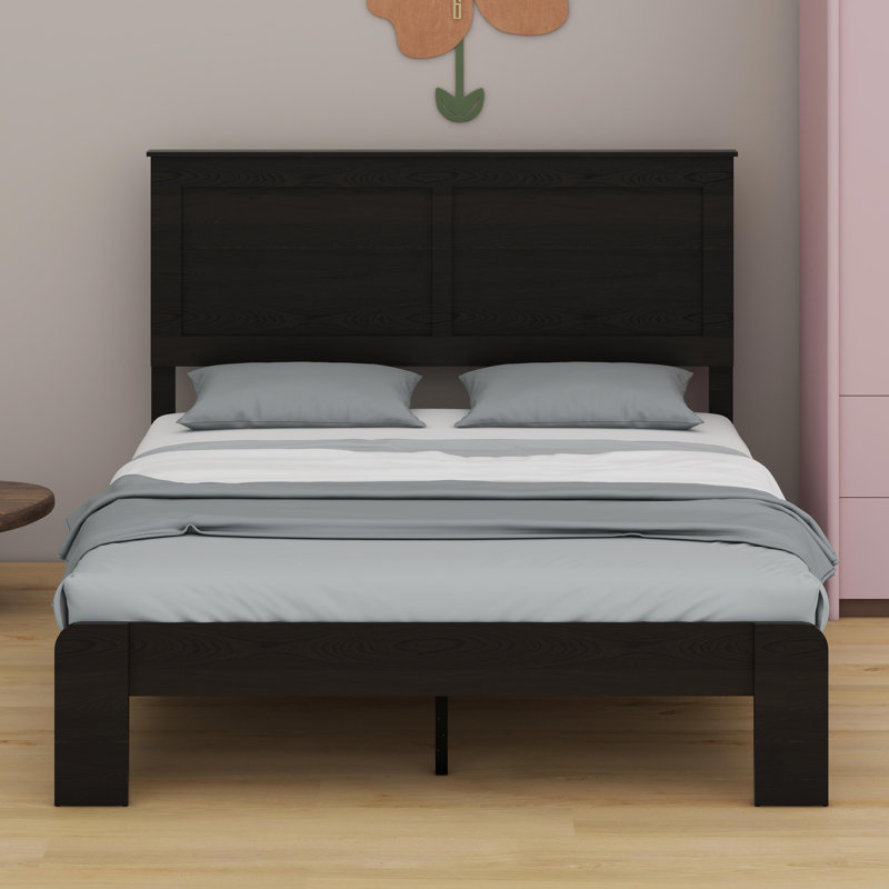 Lit plateforme silencieux avec installation simple à l'aide d'outils et grand compartiment de rangement sous le lit