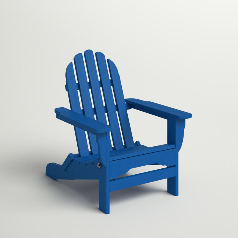 Chaise Adirondack pliante en plastique Leighton, Bleu royal