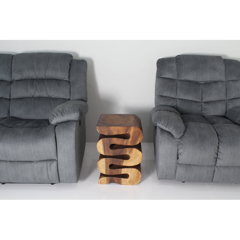 Raechell Solid Wood End Table, Brown Wood, 20"H x 14"W x 14"D