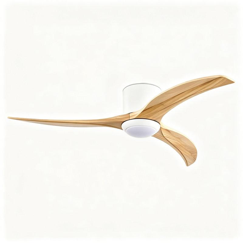 Ventilateur de plafond 52 po intérieur / extérieur avec lumière, télécommande, ensemble d'éclairage à DEL à intensité variable, moteur CC réversible silencieux, ventilateur de plafond moderne pour le salon, la cuisine et le patio couvert (blanc)