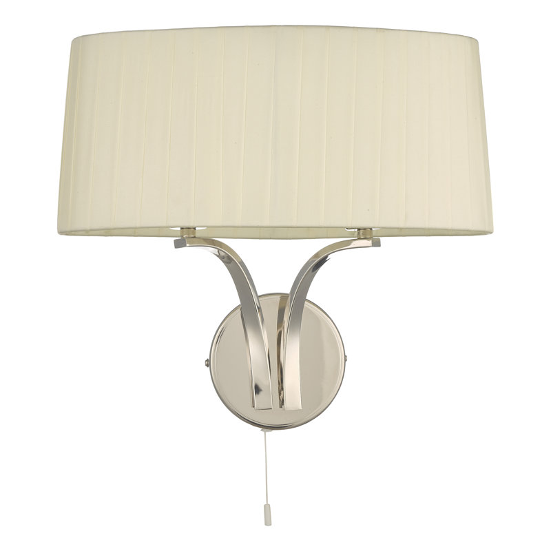 Articombe Candle Wall Light, Ivory, Polished Nickel