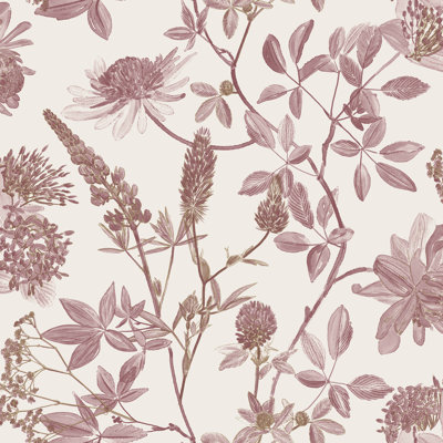Botanical Blueprint Painterly Branches Wallpaper Sample