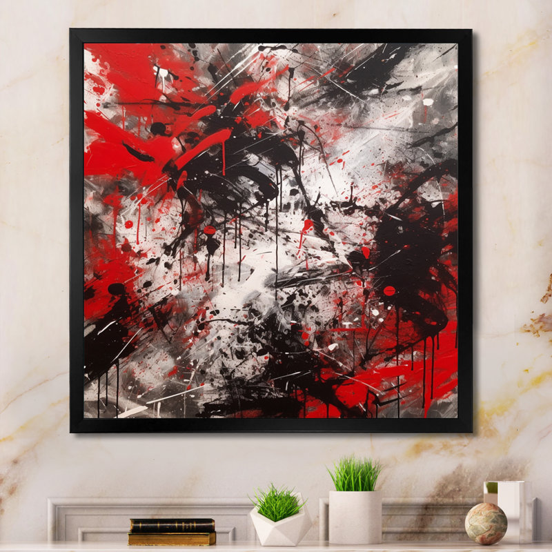 Capobianco abstrait grafiti, Cadre photo noir, H 24 po x l 24 po x P 1 po