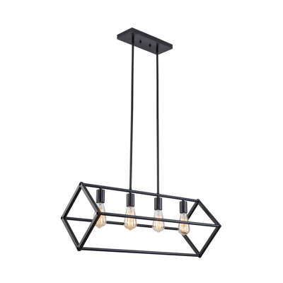 Luminaire suspendu moderne 4 lumières avec tiges réglables Modern Farmhouse