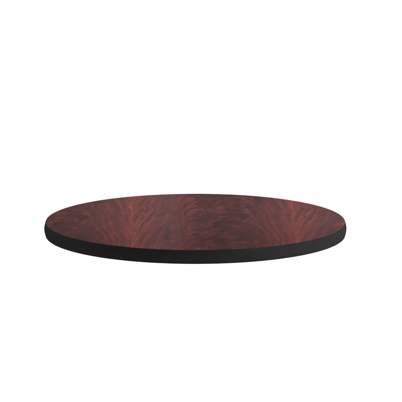 Plateau de table avec plateau en stratifié réversible, Noir / acajou, Ronde de 30 po