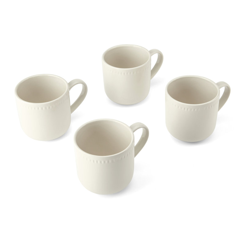 Mikasa Cranborne Stoneware Mugs, 320ml, Cream