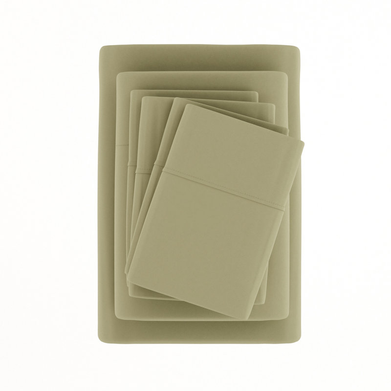 Simply Soft Brushed Microfiber Solid 6 Piece Sheet Set, Sage, Queen Sheet Set + 1 Fitted Sheet + 2 Pillowcases
