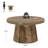 31.5" Round Coffee Table, Fluted Center Table with Drum Base, Farmhouse Accent Tea Table for Living Room, Apartment-459007153