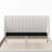 Beige Low Profile Upholstered Platform Bed with Wingback Headboard-2130484571