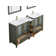 72" Double Bathroom Vanity with Top with Mirror