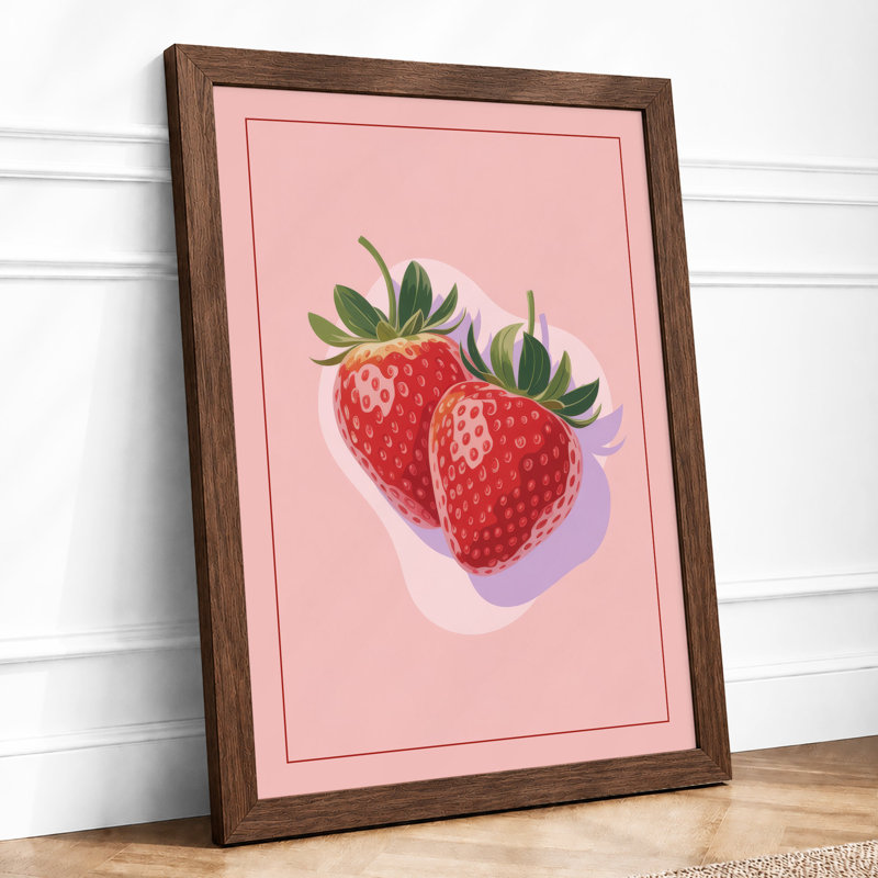 Strawberry Study Minimalist - Print, Walnut, A1 - 84.1 x 59.4 cm