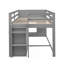 Lit mezzanine simple avec armoire et tablette - gris