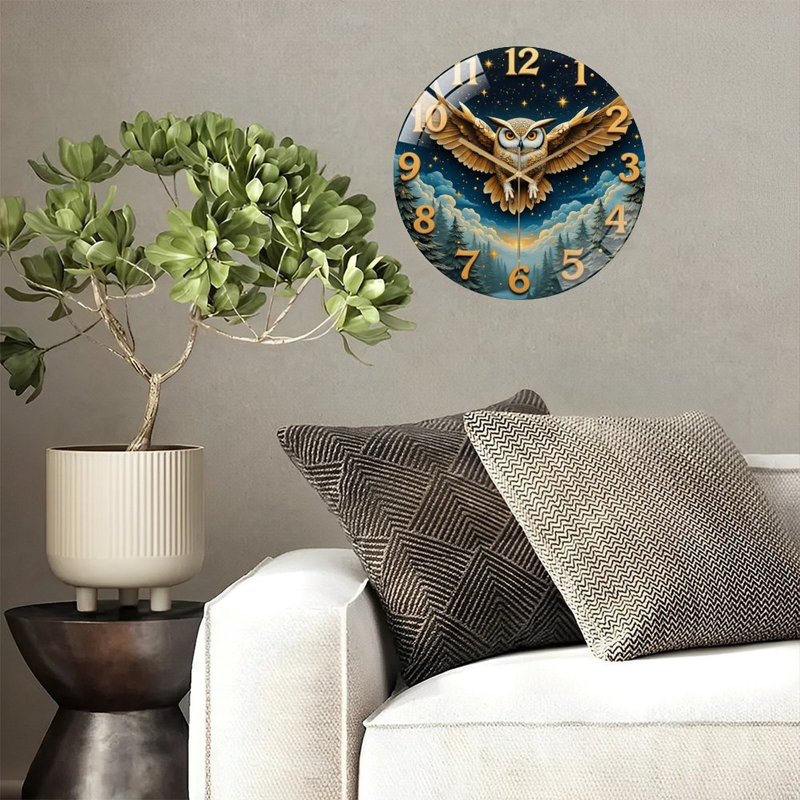Horloge murale hibou 12 po