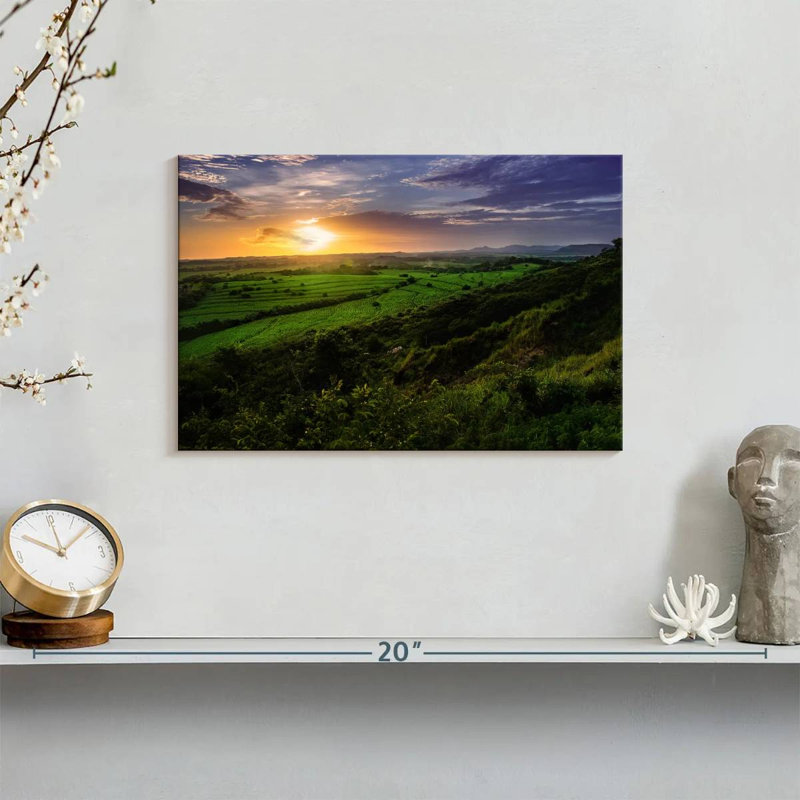 Nicaragua Fields Sunset, 8" H x 12" W