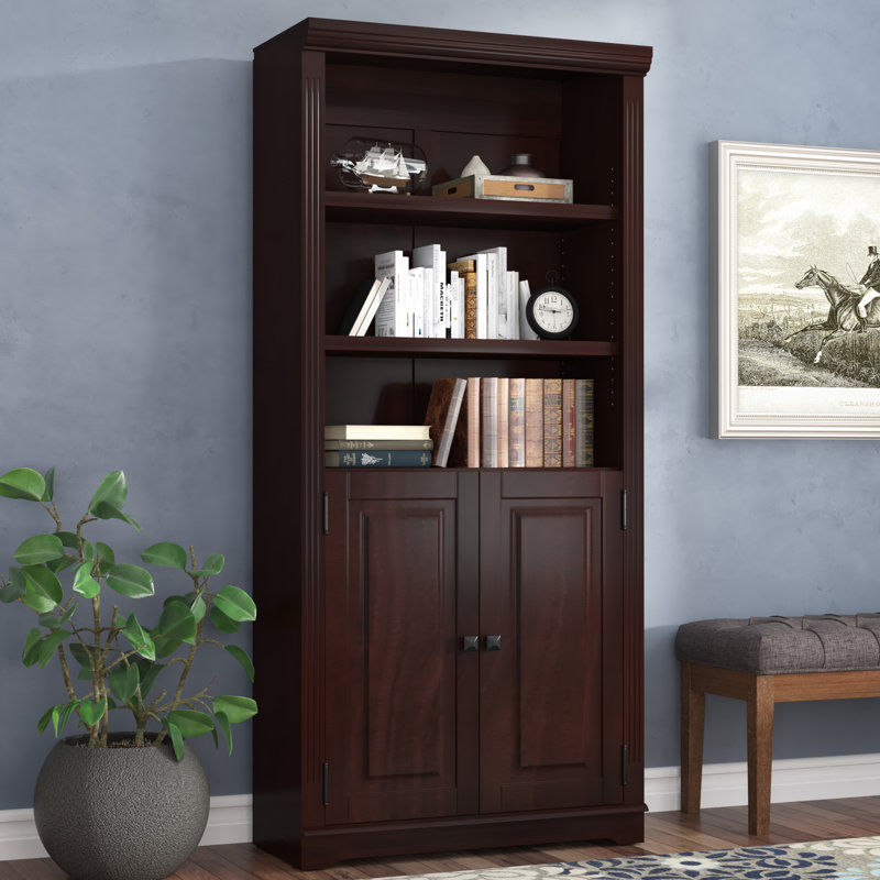 Portland 72" H x 33" W Storage Bookcase, Cappuccino