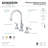 Kingston Brass Governor Two-Handle 3-Hole Deck Mount Widespread Bathroom Faucet with Brass Pop-Up Drain-30370017