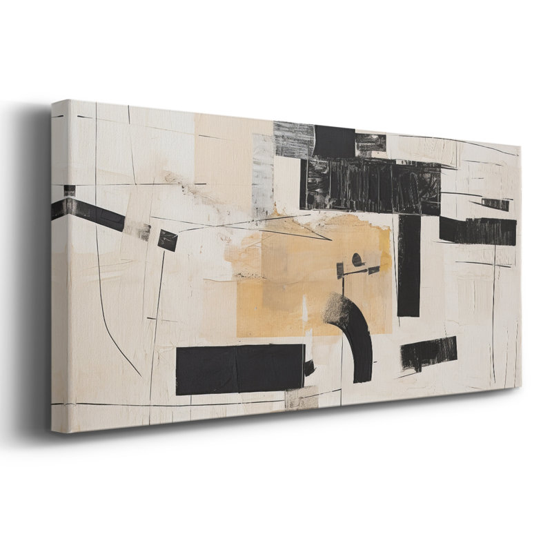 Toile tendue avec châssis abstrait # 3 Lxxx, H 12 po x l 30 po