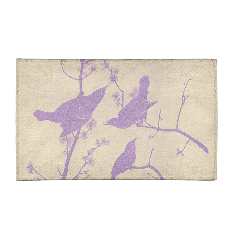 Tapis mauve/beige starling à oreilles, Rectangle 2 pi x 3 pi