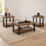 Pomona 3-Piece Living Room Table Set – 48” Coffee Table with Storage Shelf & 2 End Tables