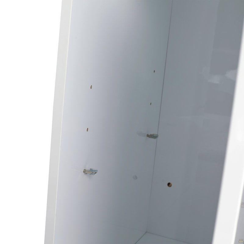 Armoire de rangement de salle de bain autoportante 36 po, portes à fermeture douce, blanc brillant, contreplaqué, emballage KD, combinaison 12 po X3 (convient pour la salle de bain, la cuisine, la salle d'étude, la chambre à coucher, etc.)