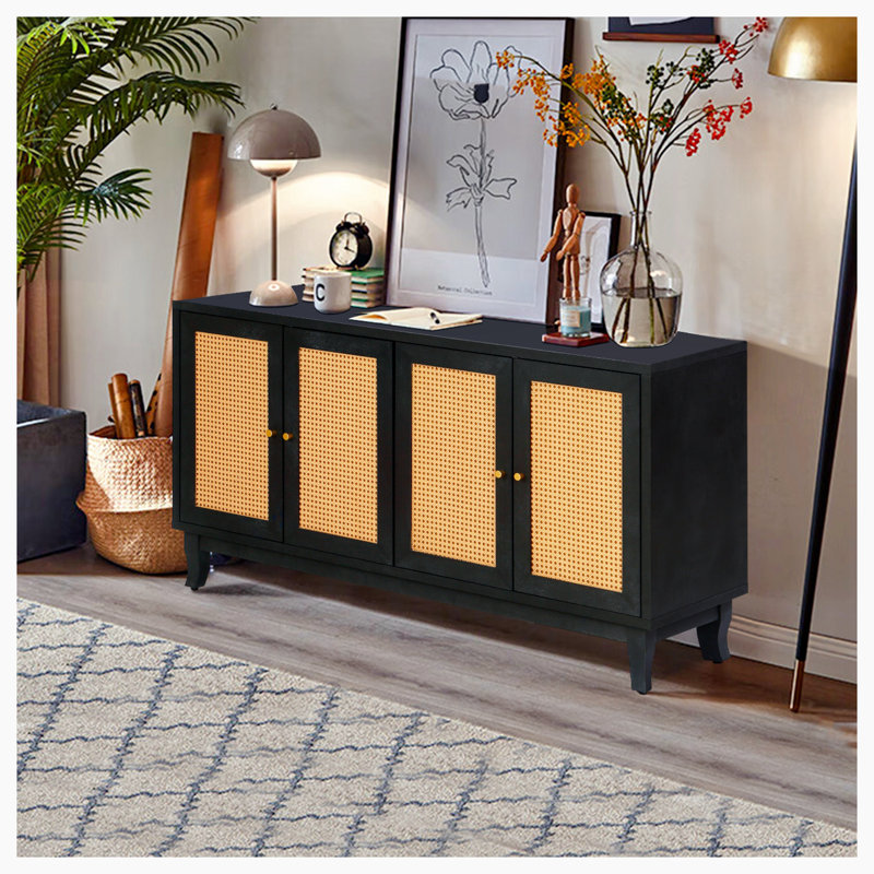 Arnout 59.8'' Sideboard,Buffet table,Dining cabinet with storage, Black