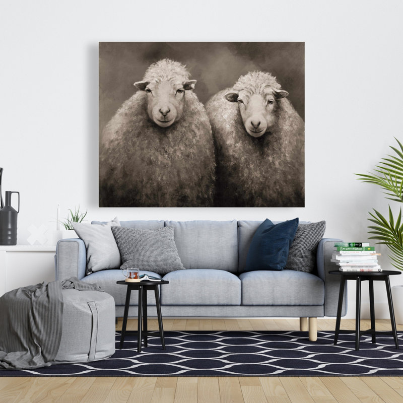 Mouton sépia - Toile beige de salon pour la décoration intérieure