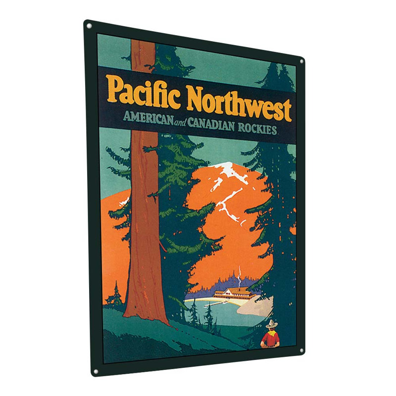 «Pacific Northwest American and Canadian Rockies» sur impression métallique, H 15,5 po x l 11,5 po x P 0,04 po