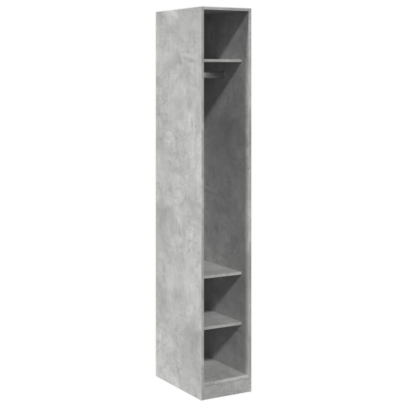 Sahrish Manufactured Wood Wardrobe, 30 x 50 x 200 cm, Concrete Grey