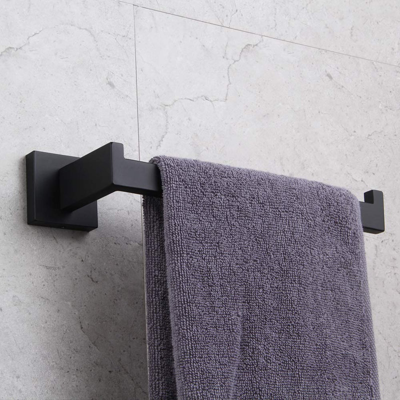 2 porte-serviettes muraux requis, Noir mat
