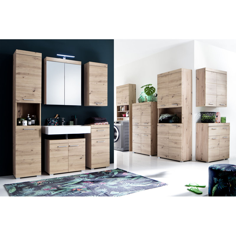 Marvlene Freestanding Linen Cabinet, Natural Brown