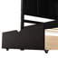 Lit plateforme simple avec 2 tiroirs coulissants en bois massif et roulettes pour une utilisation à long terme-2044491048