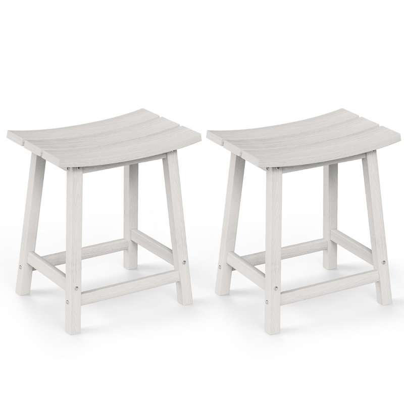Ensemble de 2 tabourets de bar d'extérieur, Blanc