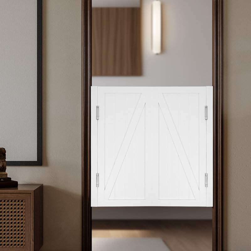 35.4X35.4” Solid Wood Partition Door, 35.4" x 35.4", White