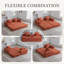 Canapé pliable avec structure en métal et pochette de rangement modulaire réversible en tissu pour les petits espaces-331065083