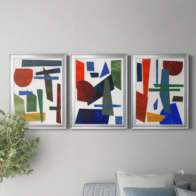 «Colorful Shapes II», reproduction encadrée de qualité supérieure - prête à être accrochée