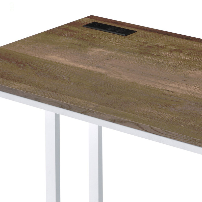 Bureau d'écriture Tyrese & Finish avec USB, Blanc
