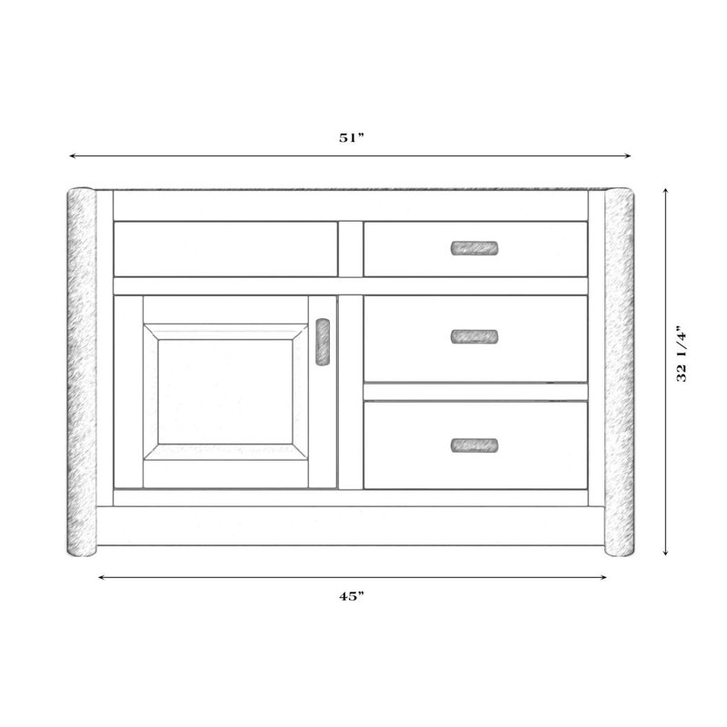 Meuble-lavabo Fireside Lodge Cedar, Gauche, Comptoir en pierre avec finition en verre liquide