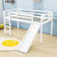 Lit mezzanine simple en bois avec échelle intégrée et glissade-757904195