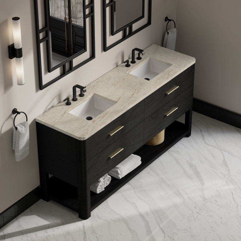 Meuble-lavabo double l 72 po Lucian, Tajnar Eclos, 8" Widespread