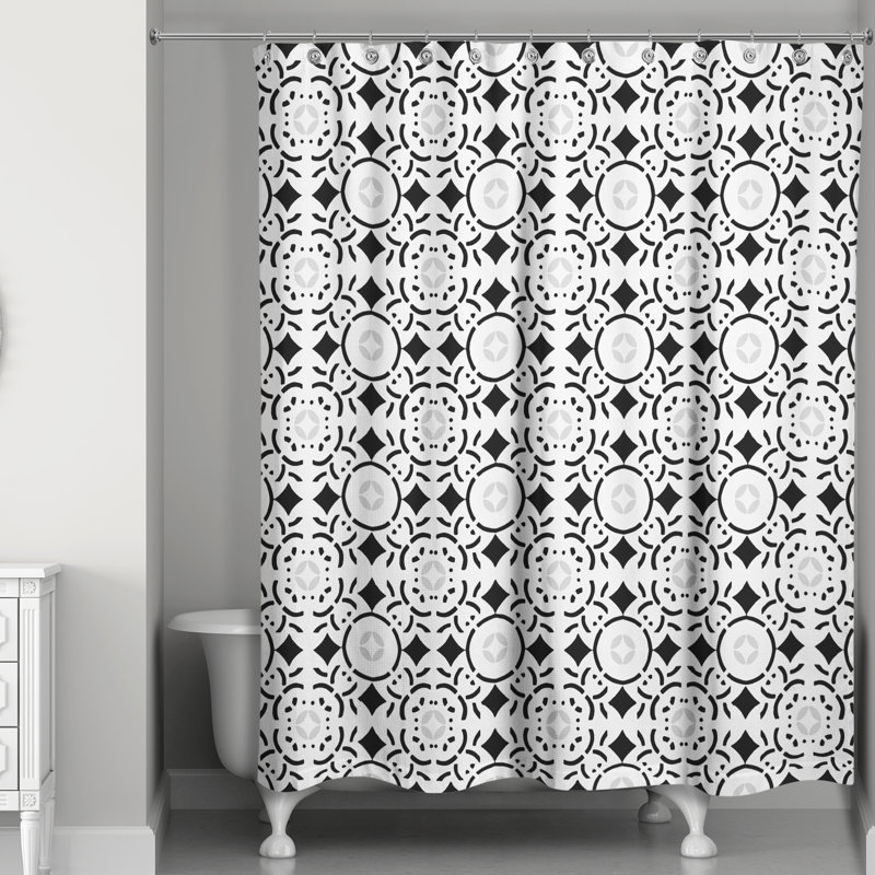 Geometric Shower Curtain, Black