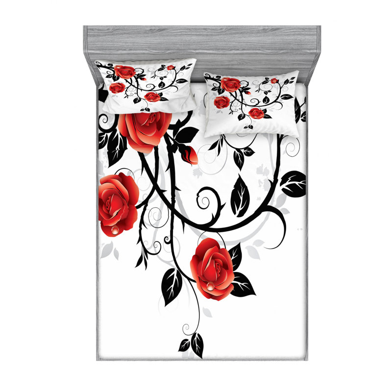 Microfiber Sheet Set, Queen Sheet Set with Fitted Sheet