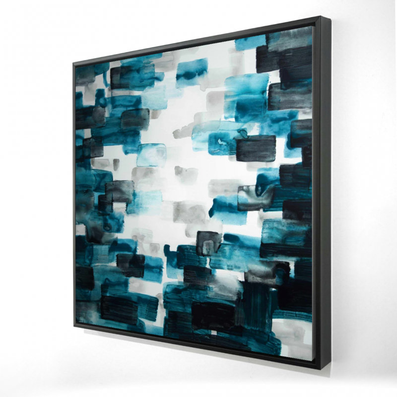 " Turquoise And Gray Squares "