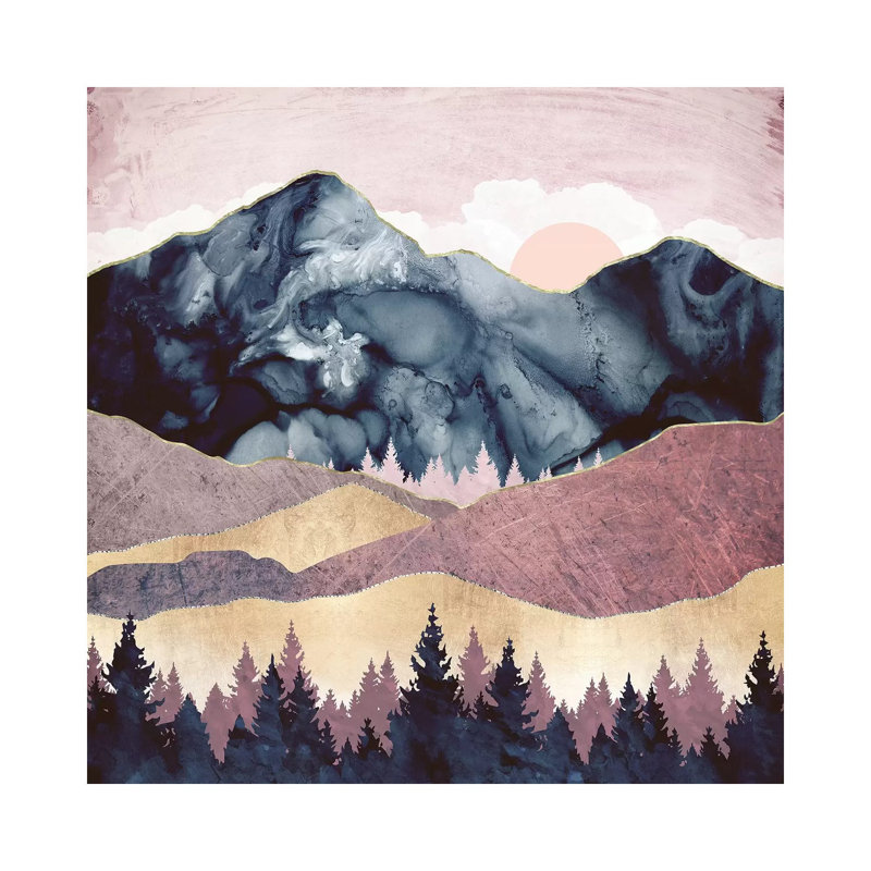 Mauve Vista - impression d'art graphique, Aucun mat, Toile tendue, H 26 po x l 26 po x P 1,5 po