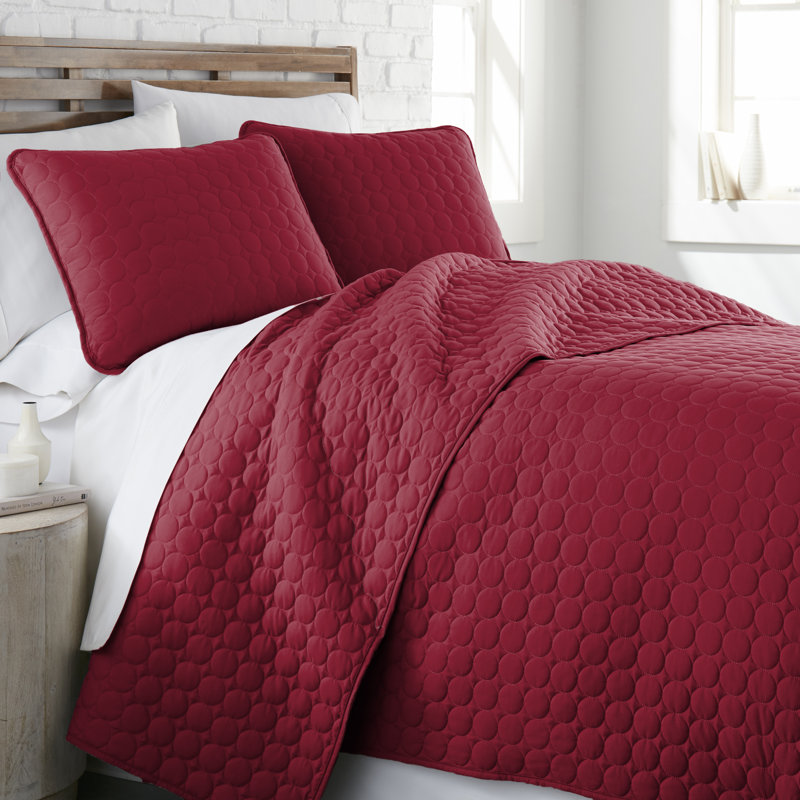 Chili Pepper Red Twin Microfiber Quilt Set with Sham