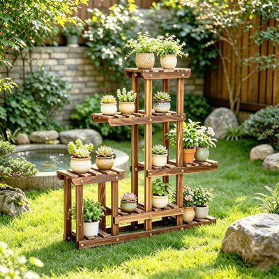 Breshia Wood Weather Resistant Plant Stand