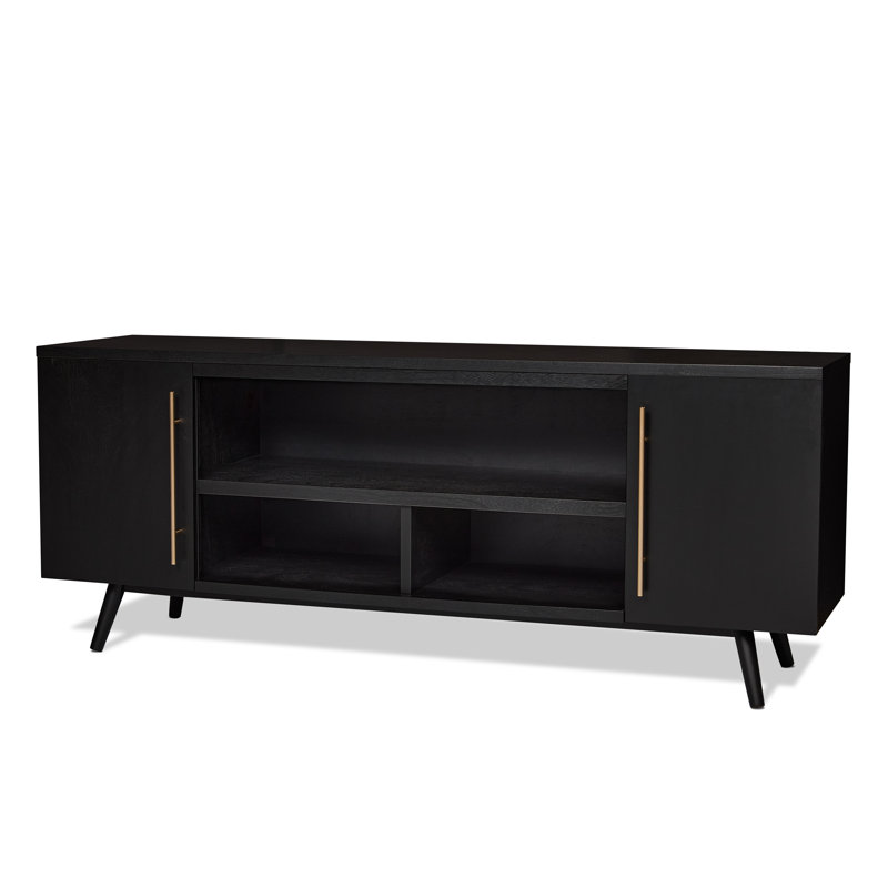 Morris 72 inch TV Stand in Black by Real Flame for TV's up to 70 inches, Black