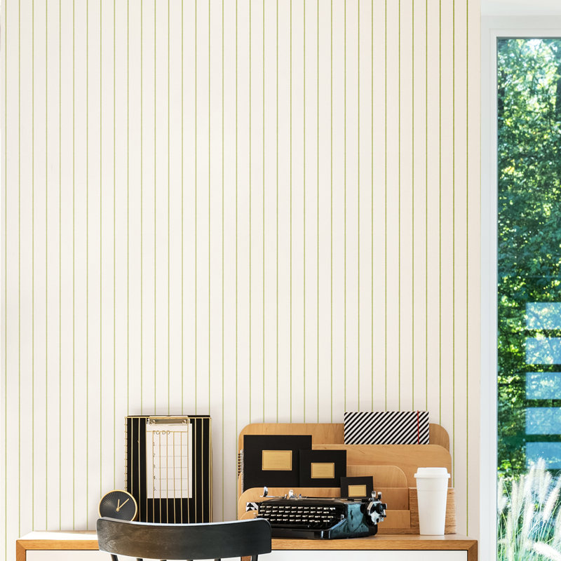 Scallop Stripe - Apple 10m Wallpaper, Green Striped